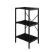 Estante com 3 Prateleiras Tub Preta 45 cm