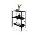 Estante com 3 Prateleiras Tub Preta 60 cm