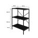 Estante com 3 Prateleiras Tub Preta 60 cm