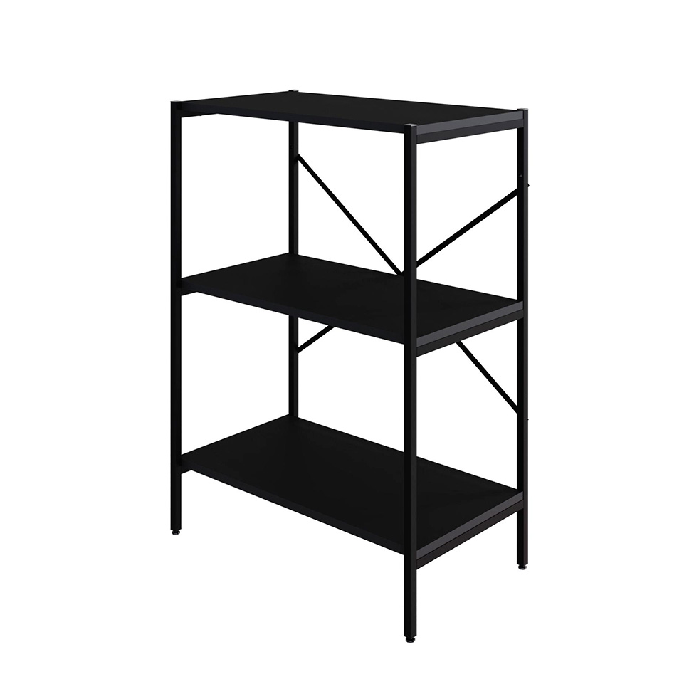 Estante com 3 Prateleiras Tub Preta 60 cm