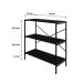Estante com 3 Prateleiras Tub Preta 80 cm