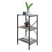 Estante com 3 Prateleiras Tub Snow e Preta 45 cm