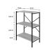 Estante com 3 Prateleiras Tub Snow e Preta 60 cm