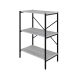 Estante com 3 Prateleiras Tub Snow e Preta 60 cm
