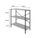Estante com 3 Prateleiras Tub Snow e Preta 80 cm
