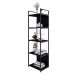 Estante com 3 Prateleiras e 2 Nichos Brooklyn Preta 45 cm