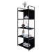 Estante com 3 Prateleiras e 2 Nichos Brooklyn Preta 60 cm