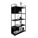 Estante com 3 Prateleiras e 2 Nichos Brooklyn Preta 80 cm