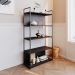 Estante com 3 Prateleiras e 2 Nichos Brooklyn Preta 80 cm