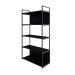 Estante com 3 Prateleiras e 2 Nichos Brooklyn Preta 80 cm