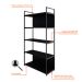 Estante com 3 Prateleiras e 2 Nichos Brooklyn Preta 80 cm
