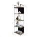 Estante com 3 Prateleiras e 2 Nichos Brooklyn Vermont e Preta 45 cm