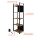 Estante com 3 Prateleiras e 2 Nichos Brooklyn Vermont e Preta 45 cm