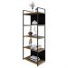 Estante com 3 Prateleiras e 2 Nichos Brooklyn Vermont e Preta 60 cm