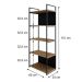 Estante com 3 Prateleiras e 2 Nichos Brooklyn Vermont e Preta 60 cm