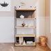 Estante com 3 Prateleiras e 2 Nichos Brooklyn Vermont e Preta 80 cm