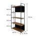 Estante com 3 Prateleiras e 2 Nichos Brooklyn Vermont e Preta 80 cm