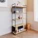Estante com 3 Prateleiras e 2 Nichos Brooklyn Vermont e Preta 80 cm