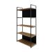 Estante com 3 Prateleiras e 2 Nichos Brooklyn Vermont e Preta 80 cm