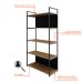 Estante com 3 Prateleiras e 2 Nichos Brooklyn Vermont e Preta 80 cm