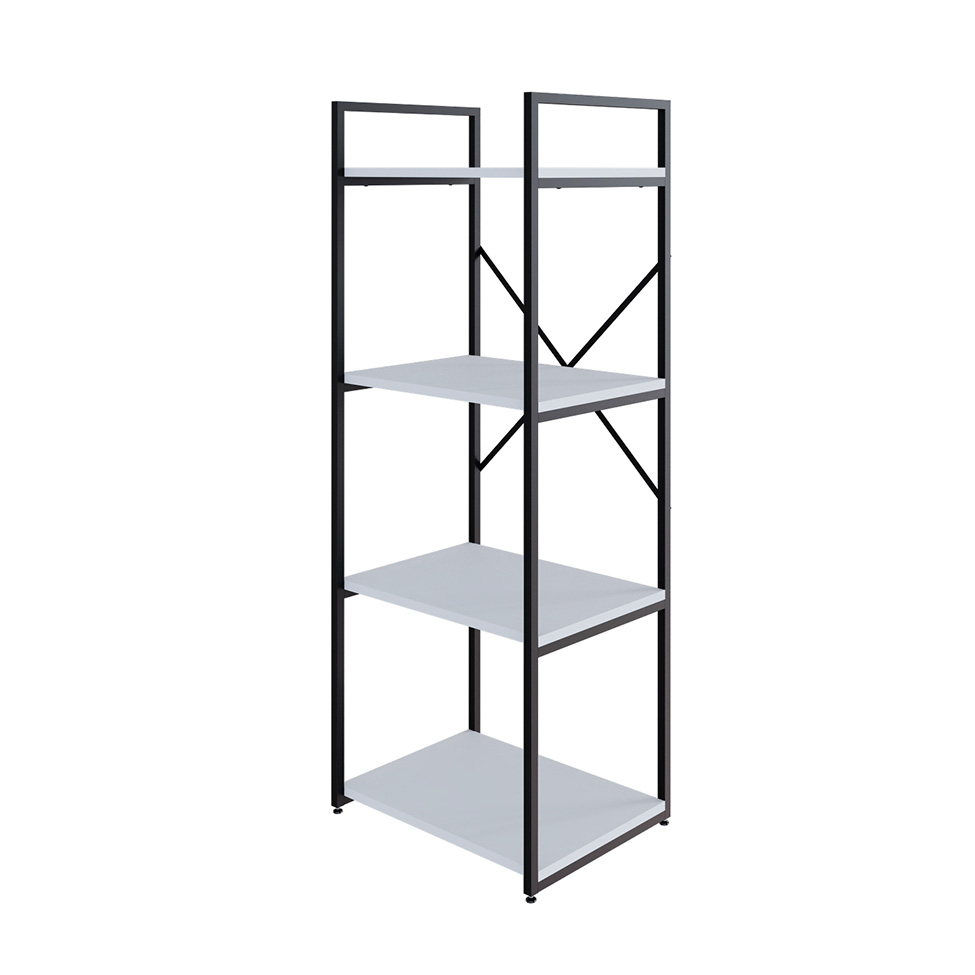 Estante com 4 Prateleiras Brooklyn Branca e Preta 45 cm