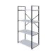 Estante com 4 Prateleiras Brooklyn Branca e Preta 60 cm