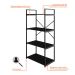 Estante com 4 Prateleiras Brooklyn Preta 60 cm