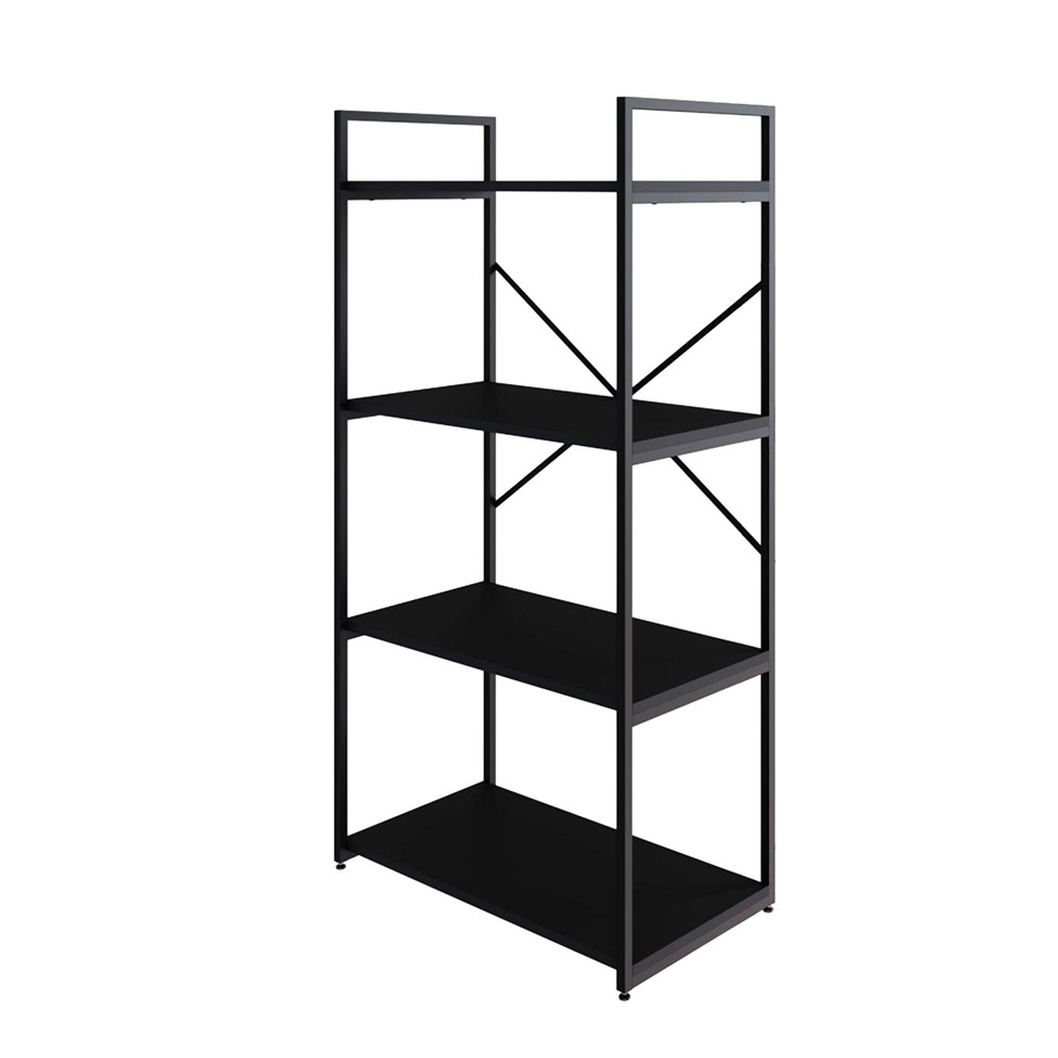 Estante com 4 Prateleiras Brooklyn Preta 60 cm