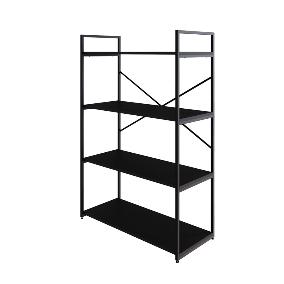 Estante com 4 Prateleiras Brooklyn Preta 80 cm