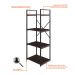 Estante com 4 Prateleiras Brooklyn Terracota e Preta 45 cm