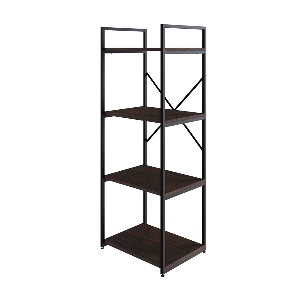 Estante com 4 Prateleiras Brooklyn Terracota e Preta 45 cm