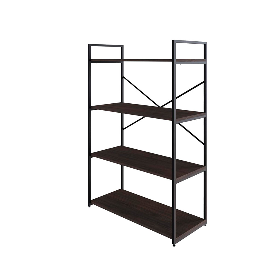 Estante com 4 Prateleiras Brooklyn Terracota e Preta 80 cm