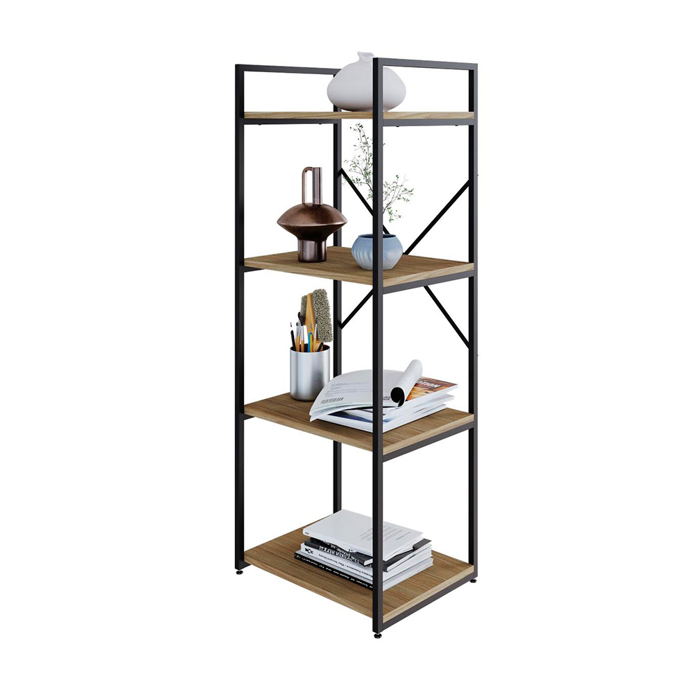 Estante com 4 Prateleiras Brooklyn Vermont e Preta 45 cm