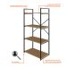 Estante com 4 Prateleiras Brooklyn Vermont e Preta 60 cm
