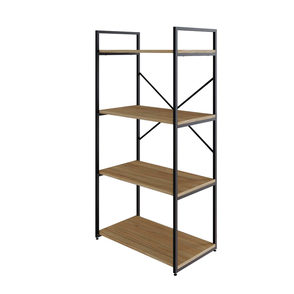 Estante com 4 Prateleiras Brooklyn Vermont e Preta 60 cm