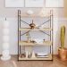 Estante com 4 Prateleiras Brooklyn Vermont e Preta 80 cm