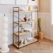 Estante com 4 Prateleiras Brooklyn Vermont e Preta 80 cm
