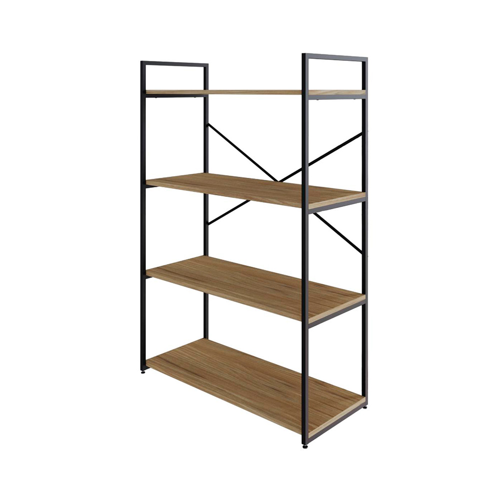 Estante com 4 Prateleiras Brooklyn Vermont e Preta 80 cm