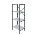 Estante com 4 Prateleiras Tub Branca e Preta 45 cm