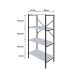Estante com 4 Prateleiras Tub Branca e Preta 60 cm