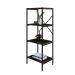 Estante com 4 Prateleiras Tub Carvalho Dark e Preta 45 cm