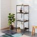 Estante com 4 Prateleiras Tub Carvalho Dark e Preta 45 cm