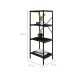 Estante com 4 Prateleiras Tub Carvalho Dark e Preta 45 cm