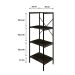 Estante com 4 Prateleiras Tub Carvalho Dark e Preta 45 cm