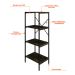 Estante com 4 Prateleiras Tub Carvalho Dark e Preta 45 cm