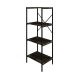 Estante com 4 Prateleiras Tub Carvalho Dark e Preta 45 cm