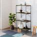 Estante com 4 Prateleiras Tub Carvalho Dark e Preta 60 cm