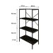 Estante com 4 Prateleiras Tub Carvalho Dark e Preta 60 cm