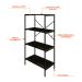 Estante com 4 Prateleiras Tub Carvalho Dark e Preta 60 cm