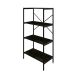 Estante com 4 Prateleiras Tub Carvalho Dark e Preta 60 cm
